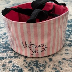 Rare Victoria's Secret Pink and White makeup bag tote organizer nwt cute